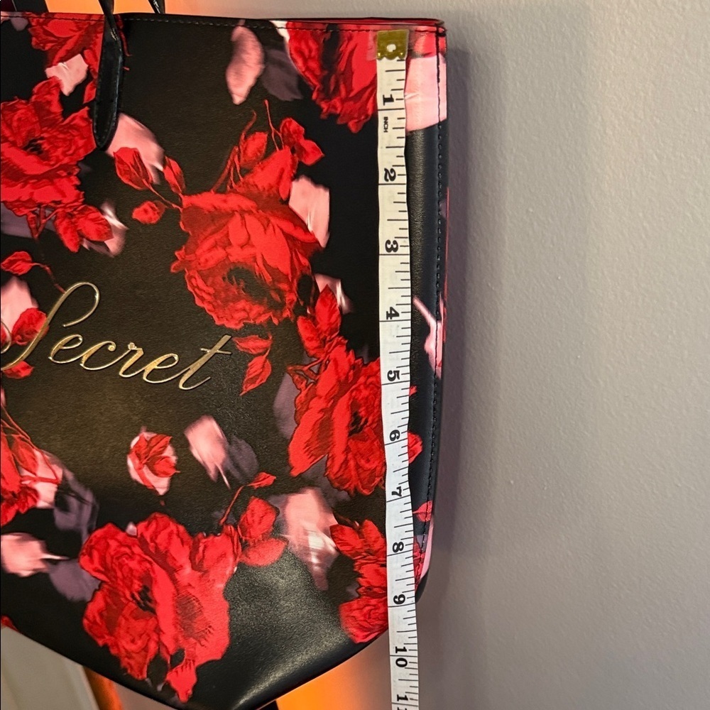 Victoria's Secret Black and Red Rose Tote - Picture 7 of 7